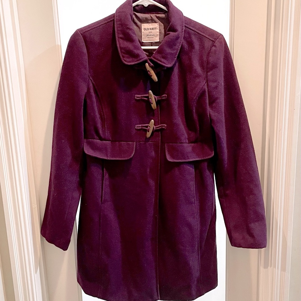 Wool Old Navy Winter Coat-Eggplant
